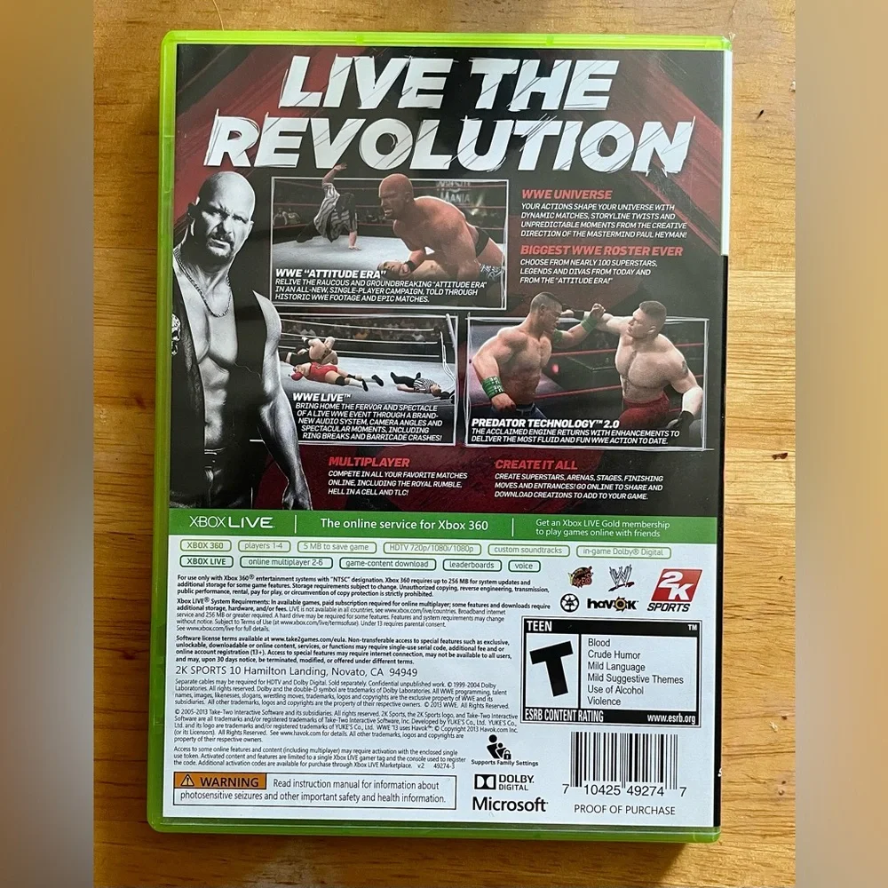 WWE ‘13 XBOX 360 Game